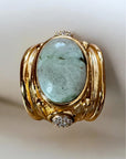 GAS BIJOUX - Bague SIMONE dorée à l'or fin  - Labradorite et cristaux de Swarovski Taille 2