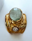 GAS BIJOUX - Bague SIMONE dorée à l'or fin  - Labradorite et cristaux de Swarovski Taille 2
