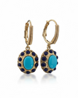 GAS BIJOUX - Boucles d'oreilles TAO splash dorées à l'or fin - Tons de bleus
