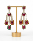 GAS BIJOUX - Boucles d’oreilles LEONORE dorées à l’or fin - Cristaux fuschia