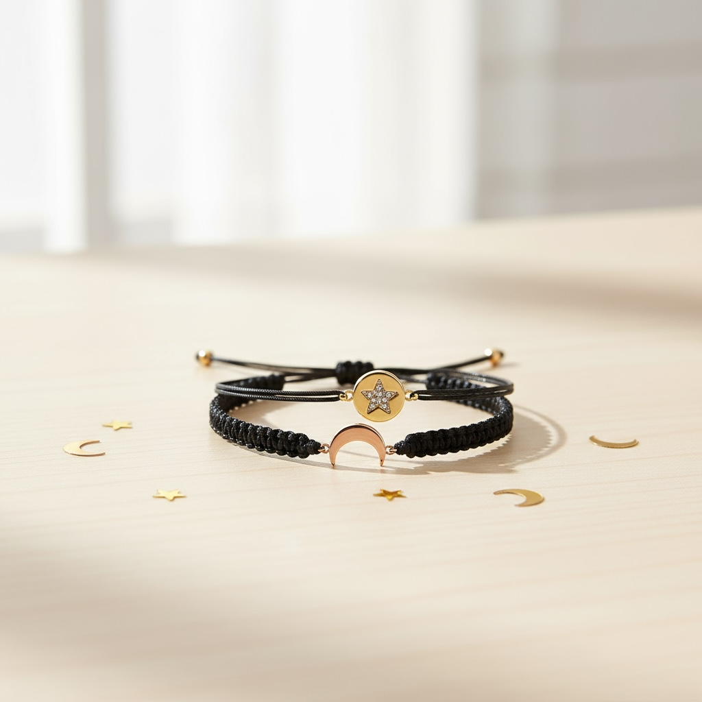 BY GARANCE -  COFFRETS DE BRACELETS CORDONS NOIRS AVEC CHARMS - 8 BOX AU CHOIX