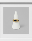 GAS BIJOUX - Bague STRADA jonc dorée à l'or fin - Lapis et zircon gris