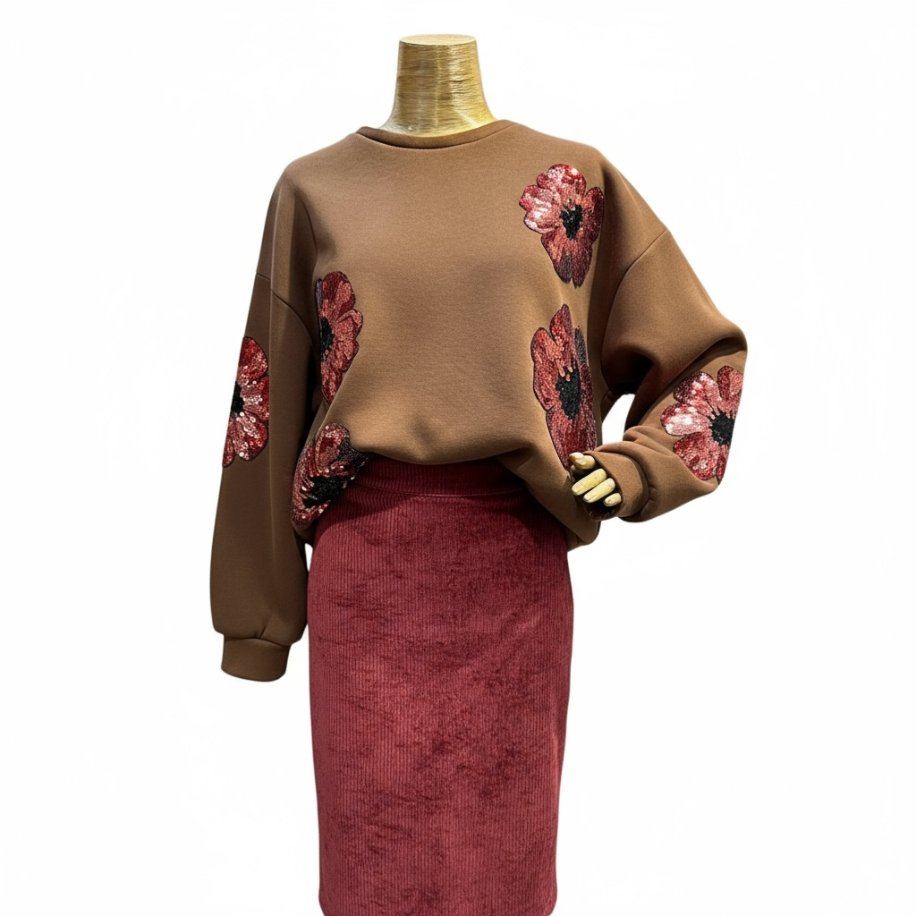 DIXIE - SWEAT A FLEURS BRODES