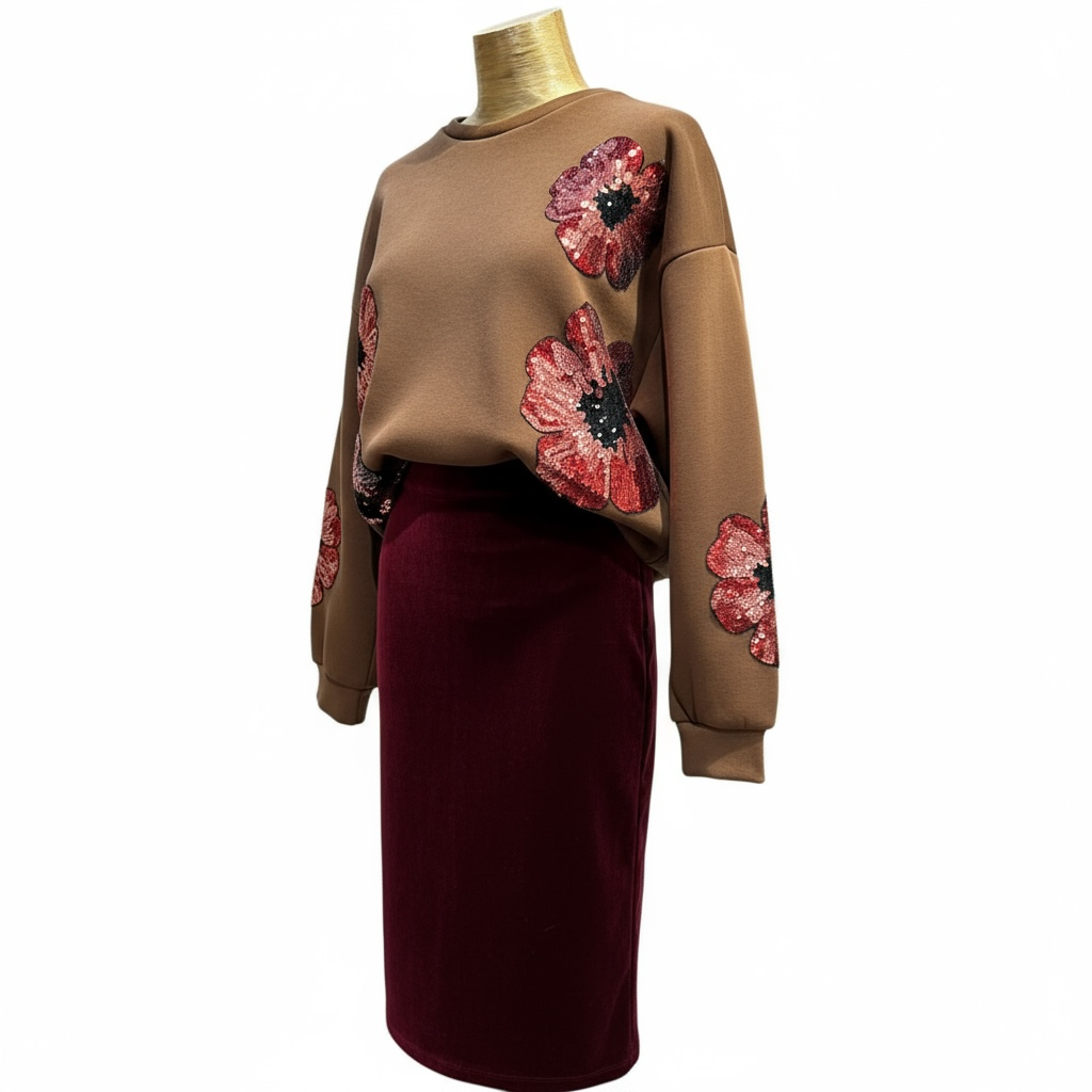 DIXIE - SWEAT A FLEURS BRODES