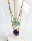 GAS BIJOUX - Collier scapulaire kali - Améthyste et Aventurine