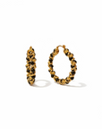 GAS BIJOUX - Boucles d'oreilles EURYDICE moyen modèle dorées à l'or fin - Onyx noir