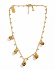 GAS BIJOUX - Collier LUCCE doré à l’or fin - Perles tons brun