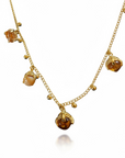 GAS BIJOUX - Collier LUCCE doré à l’or fin - Perles tons brun