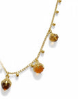 GAS BIJOUX - Collier LUCCE doré à l’or fin - Perles tons brun