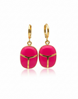 MADEMOISELLE OUPS - MINI CREOLES SCARABEE - ROSE FLUO