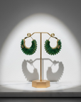 GAS BIJOUX - Boucles d'oreilles IZZIA petit modèle dorées à l'or fin - VERTES - PSP