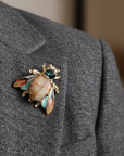 GAS BIJOUX - BROCHE MOUCHE dorée à l'or fin