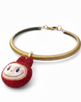 TITTIBI - COLLIER DORE AVEC PENDENTIF LABUBU ROUGE ATYPIQUE