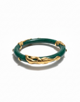 GAS BIJOUX - BRACELET COBRA jonc acétate VERT MALACHITE - Doré à l'or fin