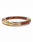 GAS BIJOUX - BRACELET COBRA jonc acétate MARRON - Doré à l'or fin