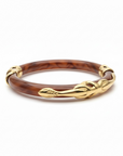 GAS BIJOUX - BRACELET COBRA jonc acétate MARRON - Doré à l'or fin