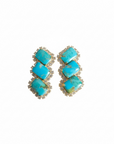 GAS BIJOUX - BOUCLES D'OREILLES LEONORE dorées à l'or fin - TURQUOISE - CLIPS