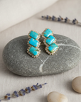 GAS BIJOUX - BOUCLES D'OREILLES LEONORE dorées à l'or fin - TURQUOISE - CLIPS