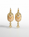 GAS BIJOUX - BOUCLES d'OREILLES SCARAMOUCHE émail dorées à l'or fin