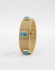 GAS BIJOUX - BRACELET TOTEM PIERRE GRAND MODELE doré à l'or fin - TURQUOISE - Taille 2