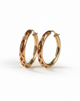 GAS BIJOUX - BOUCLES D'OREILLES MAORINA doré à l'or fin avec de l'acétate orange a l'intérieur