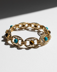 GAS BIJOUX - BRACELET CARTHAGE doré à l'or fin - Onyx, Turquoise et Oeil de tigre