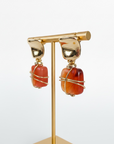 GAS BIJOUX - BOUCLES D'OREILLES RAINBOW SQUARE petit modèle dorées - CORNALINE