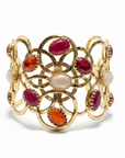 GAS BIJOUX - BRACELET OLYMPIE DORÉ - CABOCHONS TONS DE ROSES