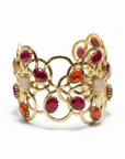 GAS BIJOUX - BRACELET OLYMPIE DORÉ - CABOCHONS TONS DE ROSES