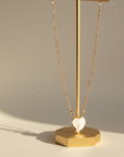 GAS BIJOUX -COLLIER MIRAGE COEUR NACRE BLANCHE doré à l'or fin