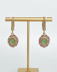 GAS BIJOUX - BOUCLES D'OREILLES TAO SPLASH dorées, Aventurine et cristaux mauves