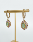 GAS BIJOUX - BOUCLES D'OREILLES TAO SPLASH dorées, Aventurine et cristaux mauves