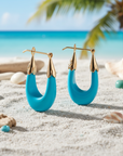 GAS BIJOUX - BOUCLES D'OEILLES ECUME petit modèle - TURQUOISE