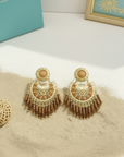GAS BIJOUX - BOUCLES D'OREILLES TIGES DROITES FLABELLUM doré à l'or fin