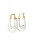 GAS BIJOUX - Boucles d'oreilles ECUME acétate transparentes dorées à l'or fin