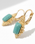 GAS BIJOUX - BOUCLES D'OREILLES SERTI TALISMAN AMAZONITE - BEST SELLER