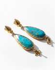 GAS BIJOUX - BOUCLES D'OREILLES SERTI GOUTTE PETIT MODELE - TURQUOISE