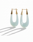 GAS BIJOUX - BOUCLES D'OREILLES ECUME ACETATE DOREES - BLEUES TRANSLUCIDES