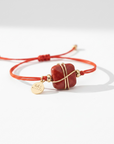 GAS BIJOUX - BRACELET SQUARE MINI LIEN DORE - JASPE ROUGE