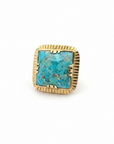 GAS BIJOUX - BAGUE CHEVALIERE ARTY DORÉE- TURQUOISE - TAILLE M