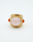 GAS BIJOUX - BAGUE SIMONE DOREE - QUARTZ ROSE ET CORNALINE - TAILLE S
