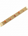 GAS BIJOUX - BRACELET TOTEM PIERRE GRAND MODELE DORÉ - CORNALINE
