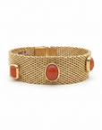 GAS BIJOUX - BRACELET TOTEM PIERRE GRAND MODELE DORÉ - CORNALINE
