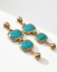 GAS BIJOUX - BOUCLES D'OREILLES SILENE PETIT MODELE DORÉES - TURQUOISE