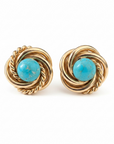 GAS BIJOUX - BOUCLES D'OREILLES ATIKA BIS DORÉES - TURQUOISE