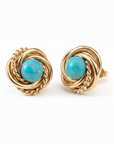 GAS BIJOUX - BOUCLES D'OREILLES ATIKA BIS DORÉES - TURQUOISE