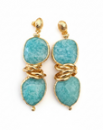 GAS BIJOUX - BOUCLES D'OREILLES SIRENA DORÉES - AMAZONITE