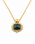 GAS BIJOUX - Collier AMARANTE doré à l'or fin - Jaspe verte