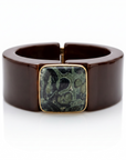 GAS BIJOUX - BRACELET ARTY BIS - ACETATE MARRON ET JASPE KAMBALA