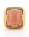 BAGUE ARTY CHEVALIERE DORÉE - QUARTZ ROSE - TAILLE S